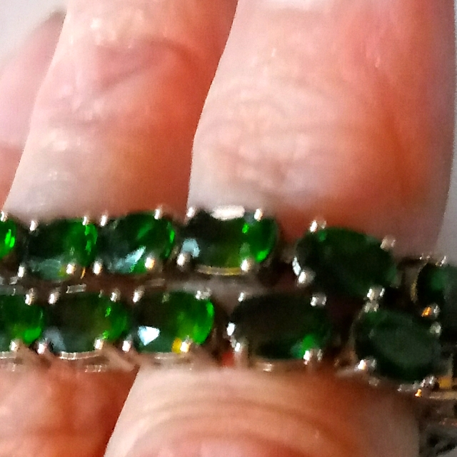 75 Russian Diopside Color Matched Bracelet 925 Sterling Silver Setting 180$